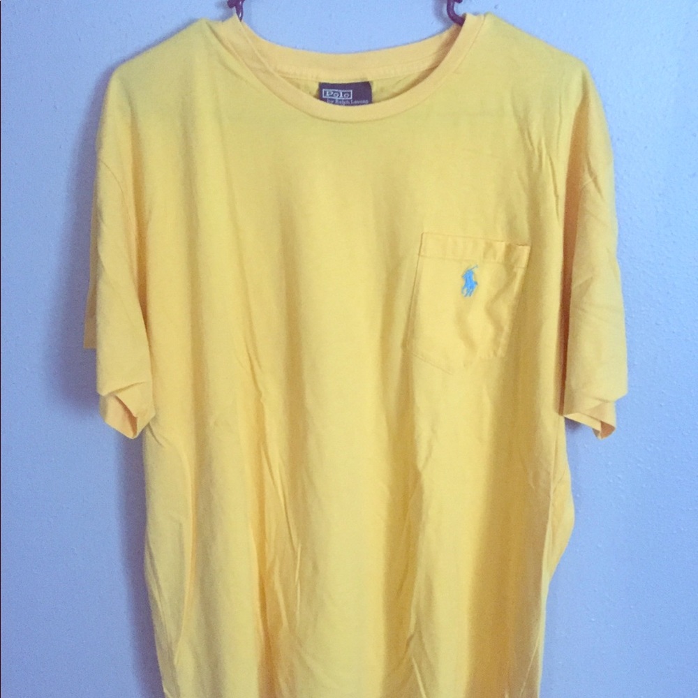 Ralph Lauren t shirt with pocket Yellow/blue horse